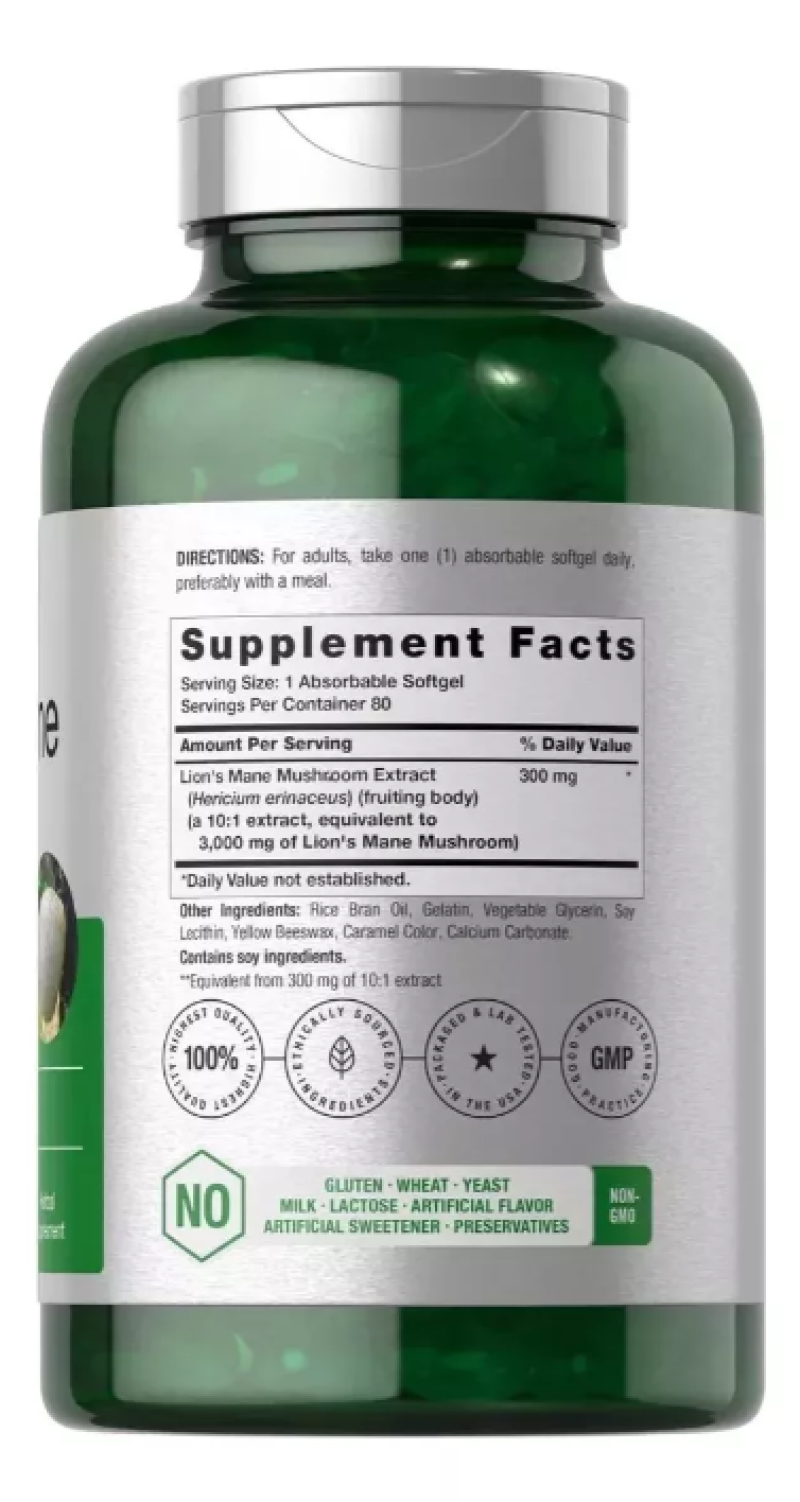 Comprar Melena De Leon 100 Sofgels Greenword en Electroshopy - Ángulo 2